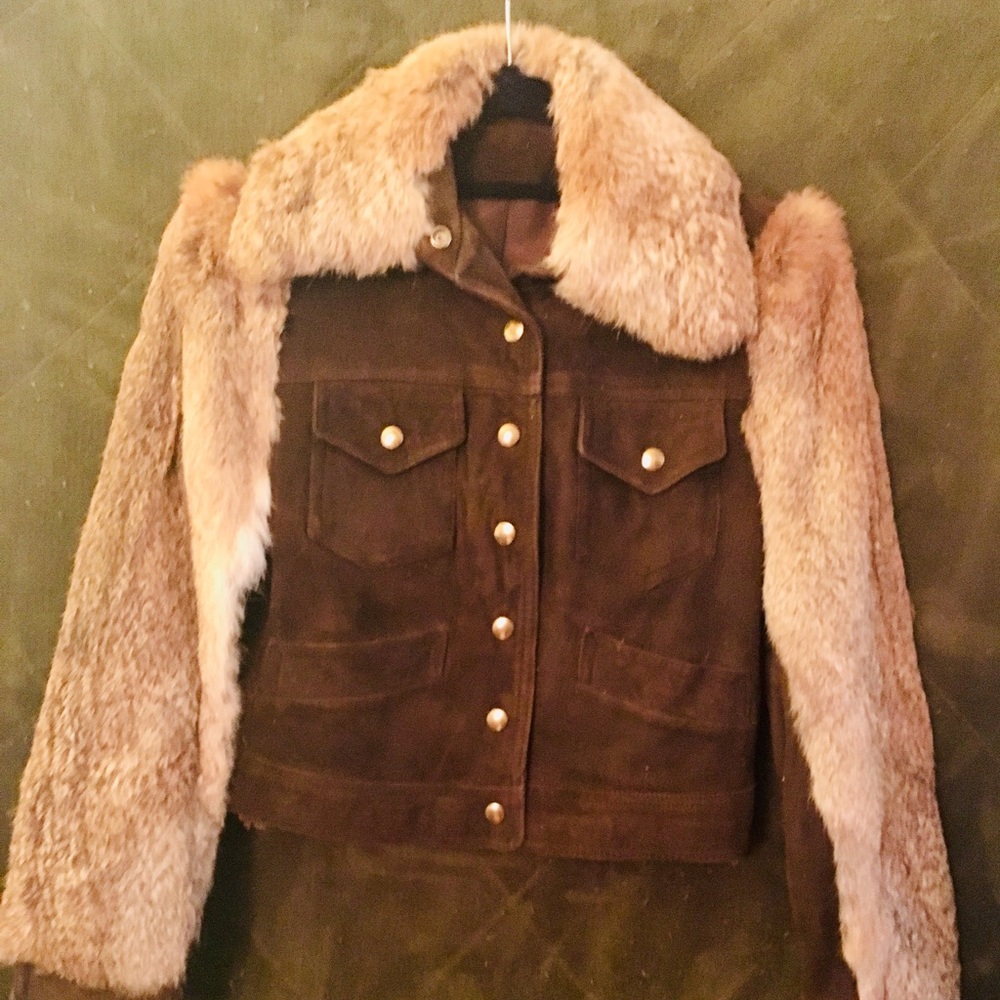 Vintage Suede and Rabbit Fur Jacket